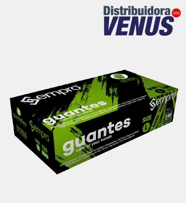 GUANTES NITRILO APPLE GREEN 100 UND SEMPRO