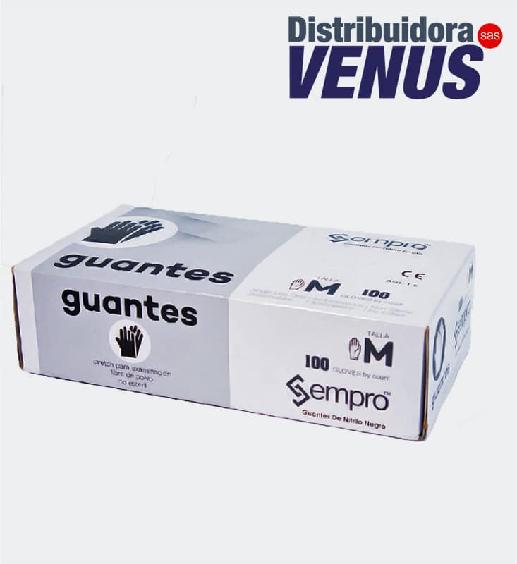 GUANTES NITRILO NEGRO 100 UND SEMPRO